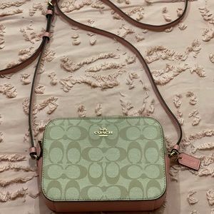 Coach Small beige and pink crossbody